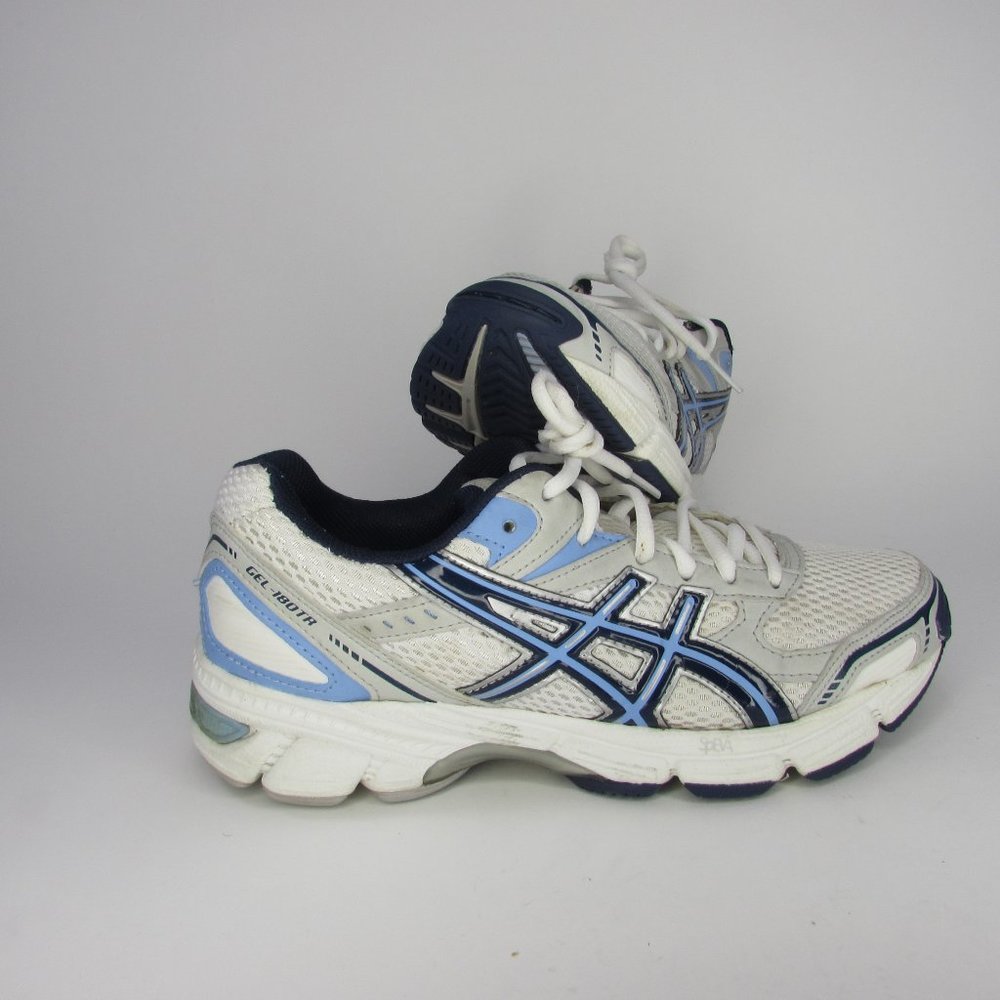 Asics Gel-180 TR Athletic Running Shoe Womens Size 7 S352N White Blue Black